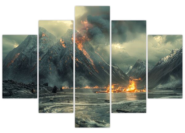 Obraz - Erupcia sopky (150x105 cm)