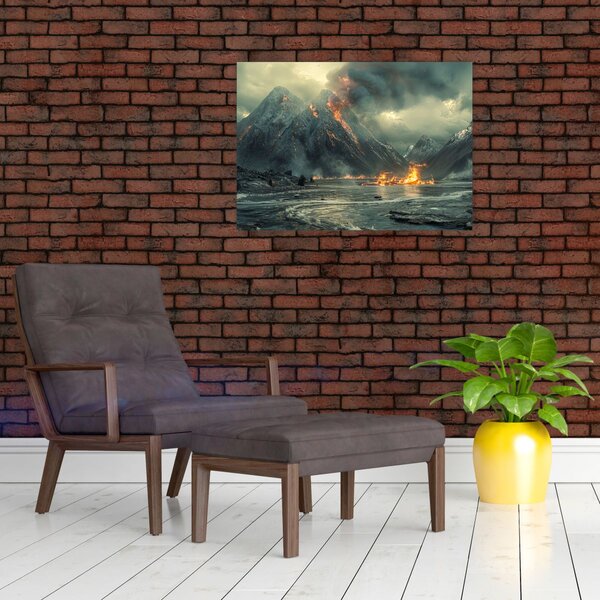 Obraz - Erupcia sopky (70x50 cm)