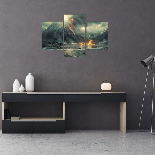 Obraz - Erupcia sopky (90x60 cm)