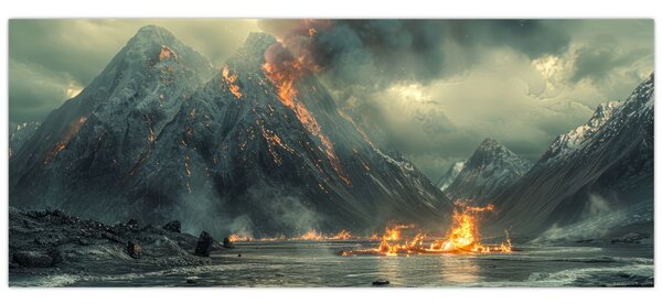 Obraz - Erupcia sopky (120x50 cm)
