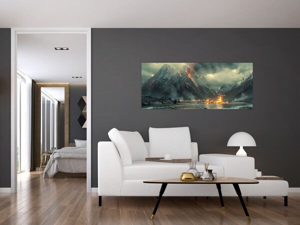 Obraz - Erupcia sopky (120x50 cm)