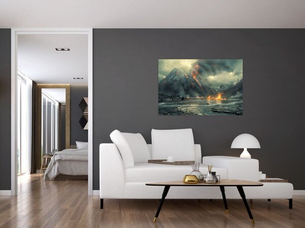 Obraz - Erupcia sopky (90x60 cm)