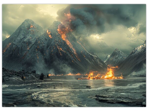 Obraz - Erupcia sopky (70x50 cm)