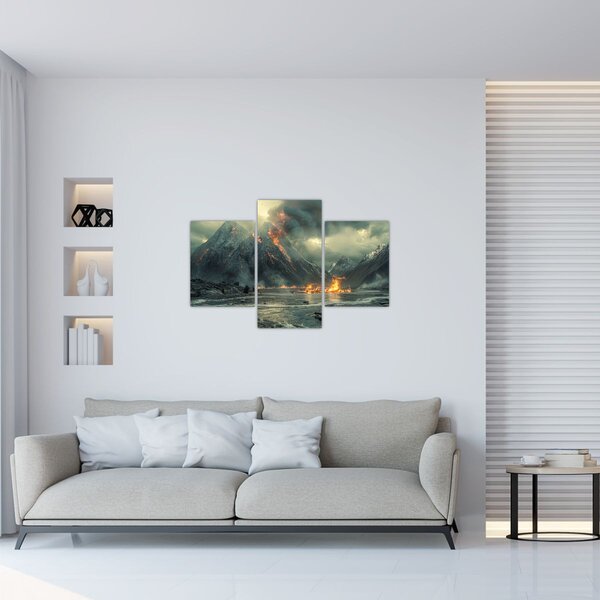 Obraz - Erupcia sopky (90x60 cm)
