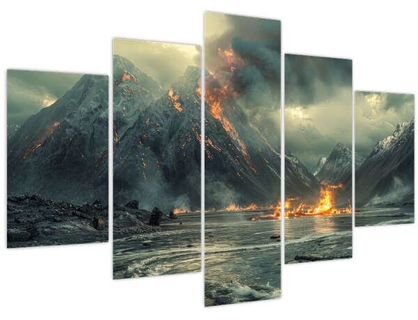 Obraz - Erupcia sopky (150x105 cm)
