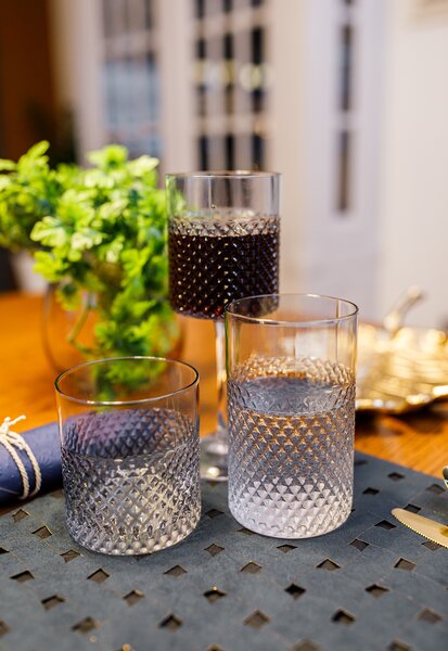 KONDELA Poháre na víno, set 6 ks, 410 ml, číra, AVEIRO TYP 2