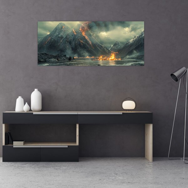 Obraz - Erupcia sopky (120x50 cm)