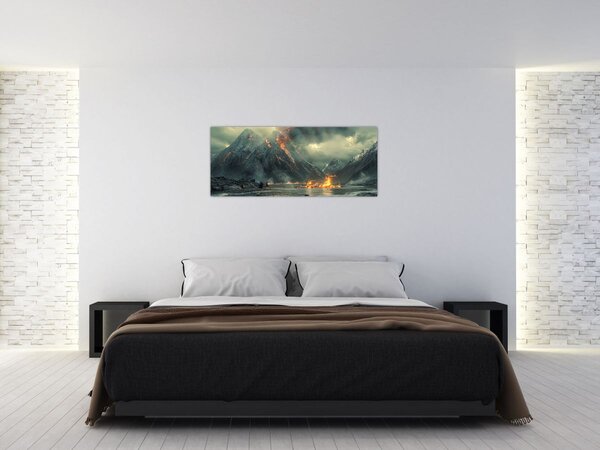 Obraz - Erupcia sopky (120x50 cm)