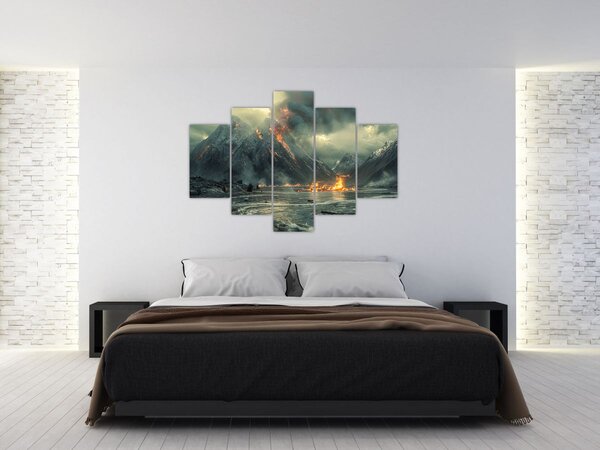 Obraz - Erupcia sopky (150x105 cm)