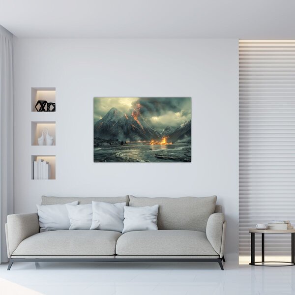 Obraz - Erupcia sopky (90x60 cm)