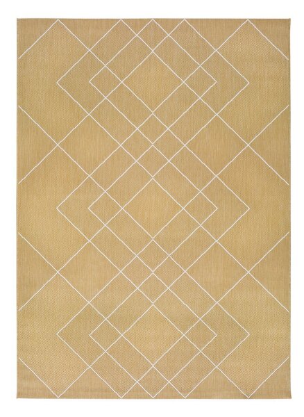 Žltý vonkajší koberec Universal Hibis Geo, 80 x 150 cm