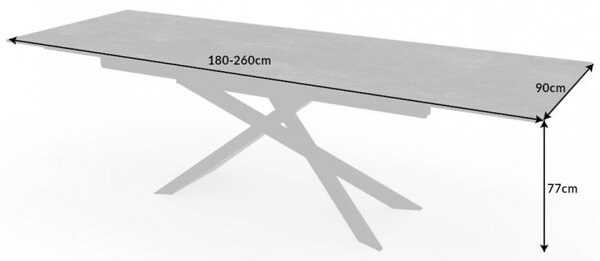Rozťahovací keramický stôl Natasha 180-220-260 cm láva