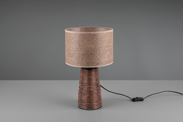 Trio R50972026 stolové svietidlo Straw 1x40W + 10W | E27 - káblový spínač, hnedá