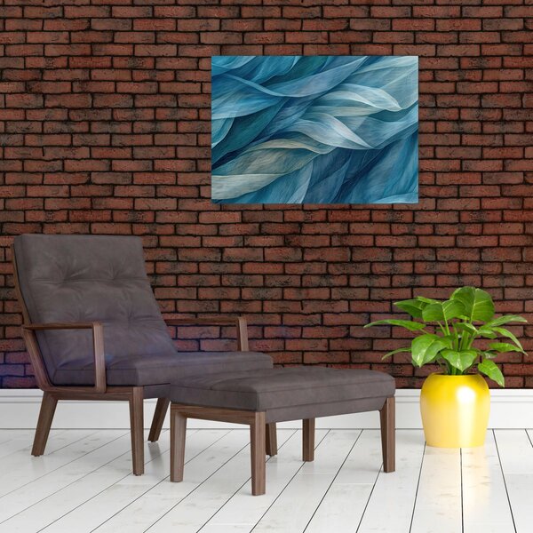 Obraz - Modrobiele vlnky (70x50 cm)