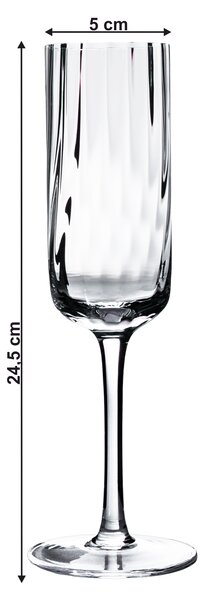 KONDELA Poháre na šampanské, set 6 ks, 220 ml, číra, GRANITY TYP 1