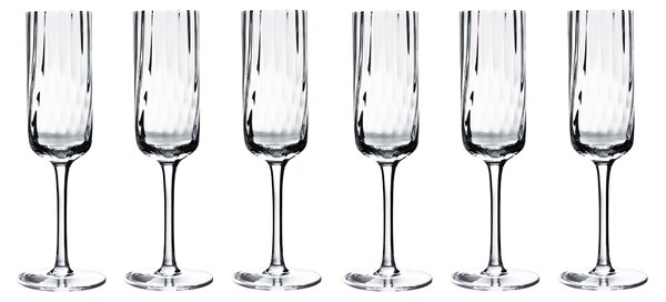 KONDELA Poháre na šampanské, set 6 ks, 220 ml, číra, GRANITY TYP 1