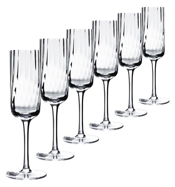 KONDELA Poháre na šampanské, set 6 ks, 220 ml, číra, GRANITY TYP 1