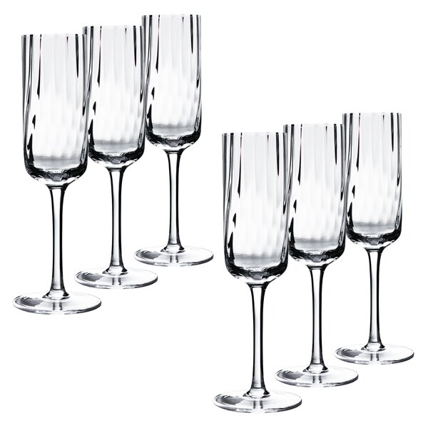 KONDELA Poháre na šampanské, set 6 ks, 220 ml, číra, GRANITY TYP 1