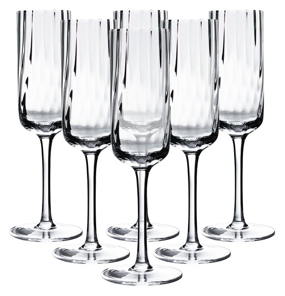 KONDELA Poháre na šampanské, set 6 ks, 220 ml, číra, GRANITY TYP 1