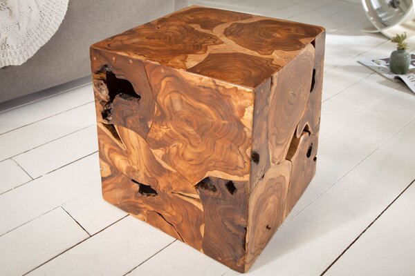 Dizajnový odkladací stolík Junk 40 cm teak