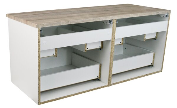 Comodo Kúpeľňová skrinka pod doskové umývadlo Agria NEW W 120-HD - biela/dub sonoma
