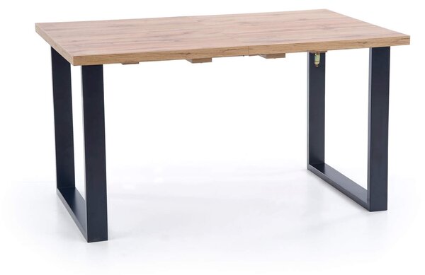 Rozkladací jedálenský stôl Venom 160-210x90 - dub wotan/čierna