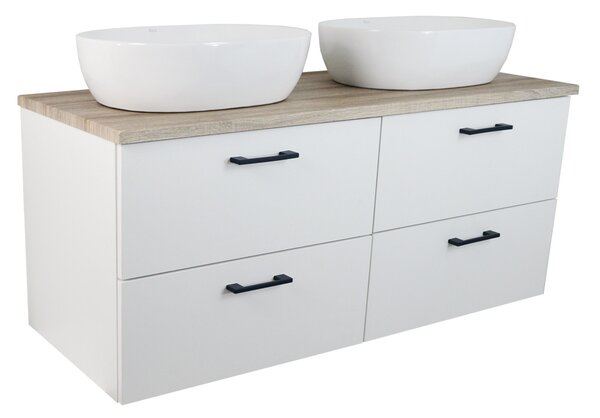Comodo Kúpeľňová skrinka pod doskové umývadlo Agria NEW W 120-HD - biela/dub sonoma