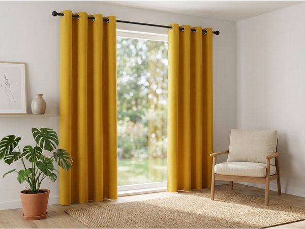 Žltý záves OXFORD 140x250 cm Zavesenie: Riasiaca páska
