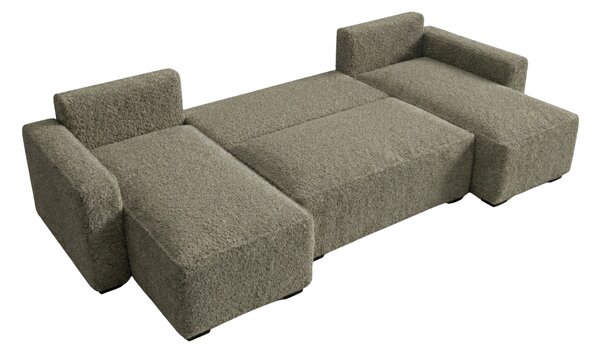 Rozkladacia sedacia súprava do U SMART BOUCLE 303x143 cm, sivohnedá