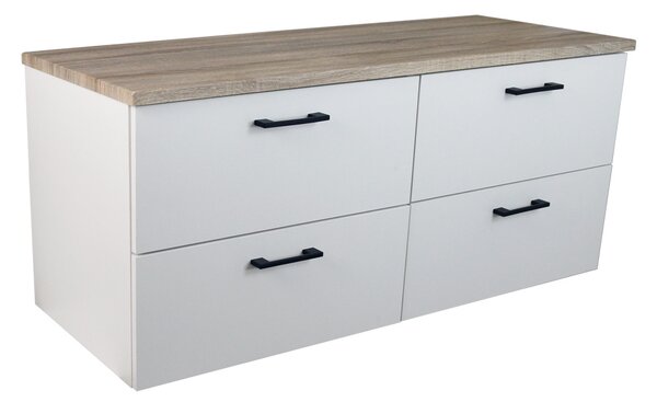 Comodo Kúpeľňová skrinka pod doskové umývadlo Agria NEW W 120-HD - biela/dub sonoma