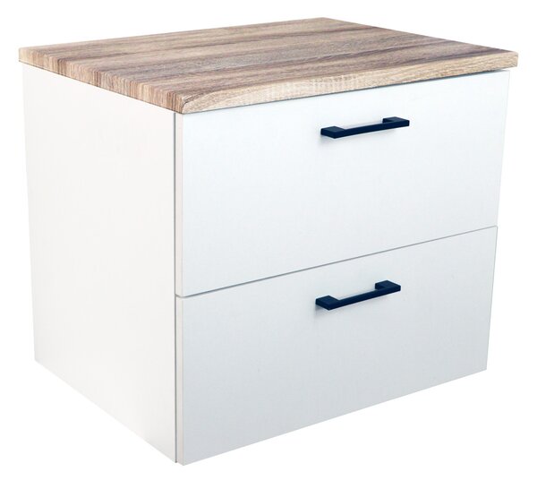 Comodo Kúpeľňová skrinka pod doskové umývadlo Agria NEW W 60-HD - biela/dub sonoma
