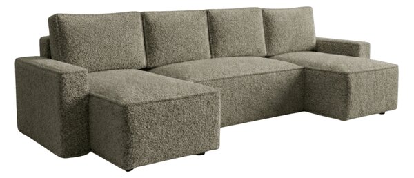 Rozkladacia sedacia súprava do U SMART BOUCLE 303x143 cm, sivohnedá