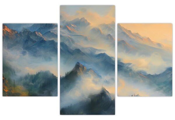 Obraz - Maľovaná horská krajina (90x60 cm)