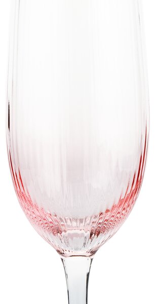 KONDELA Poháre na šampanské, set 6 ks, 280 ml, ružová, CELESTE TYP 1