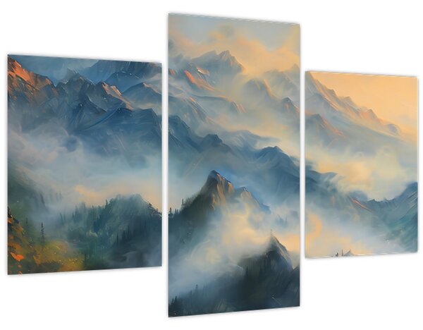 Obraz - Maľovaná horská krajina (90x60 cm)