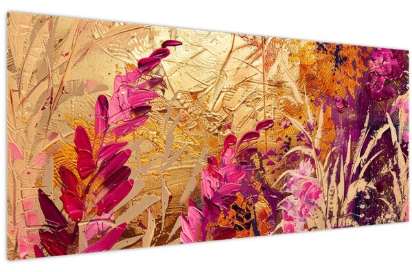 Obraz - Abstraktná maľba kvetov II. (120x50 cm)