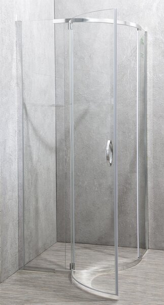 Novoterm Štvrťkruhový sprchový kút NV-Splash 80x80 chróm/transparent - bez vaničky