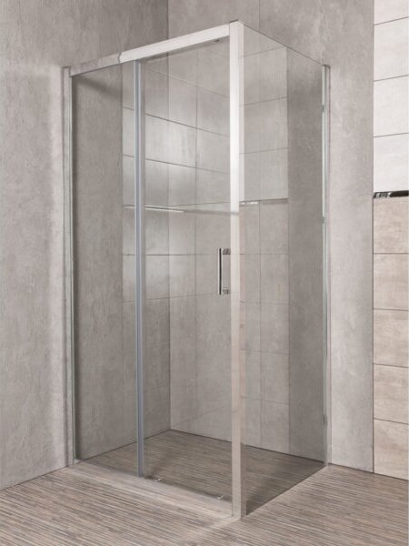 Novoterm Obdĺžnikový sprchový kút NV-Zoom 100x80 chrom/transparent - bez vaničky