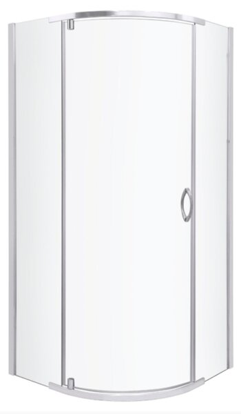 Novoterm Štvrťkruhový sprchový kút NV-Splash 90x90 chróm/transparent + akrylátová vanička