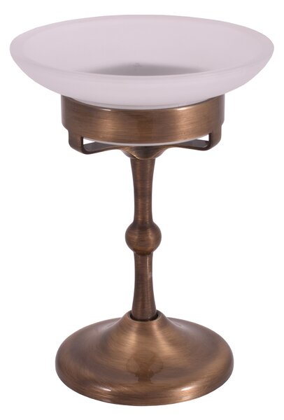Slezák - RAV Mydelnička sklenená MORAVA RETRO - MKA0301SM, Stará mosadz (Bronz)