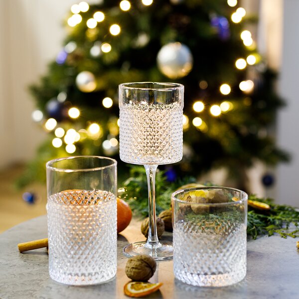 KONDELA Poháre na víno, set 6 ks, 410 ml, číra, AVEIRO TYP 2