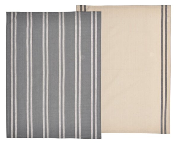 Súprava 2 béžovo-sivých utierok z bavlny Södahl, 50 x 70 cm