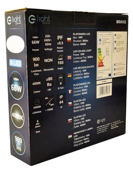 Stropné LED svietidlo Bravo, 1x LED 10w, 4000k, ch