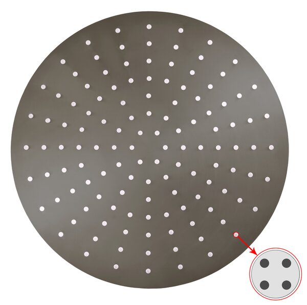 Slezák - RAV Hlavová sprcha okrúhla kovová ø 30 cm so 4-otvorovými tryskami - KS0001/4MGK, Metal Grey kartáčovaná