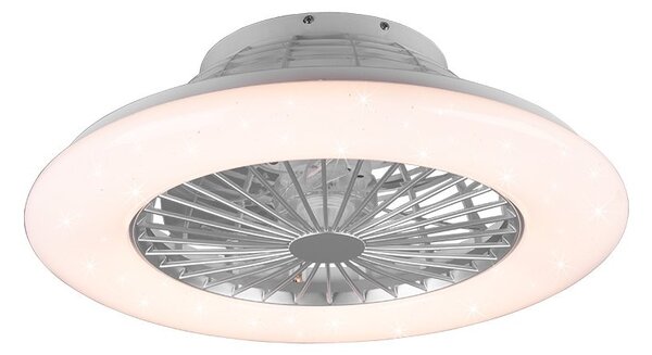 Trio R62522987 LED stropné svietidlo s ventilátorom Stralsund 1x30W + 9W | 2200lm | 3000 - 6500K | RGB - oddelené vypínače, diaľkové ovládanie, stmievateľné, 3 rýchlosti, časovač, hviezdny efekt, nočný režim, biela