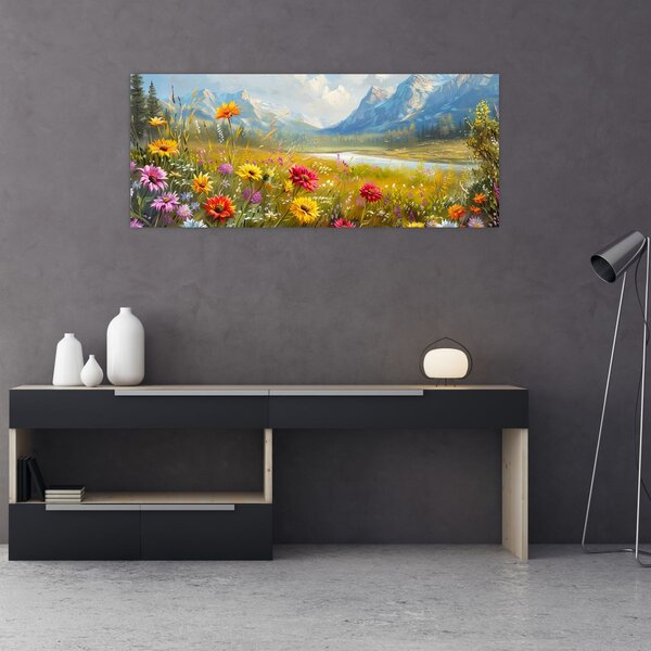 Obraz - Maľovaná krajina (120x50 cm)