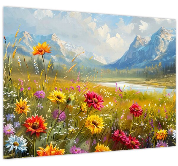 Obraz - Maľovaná krajina (70x50 cm)