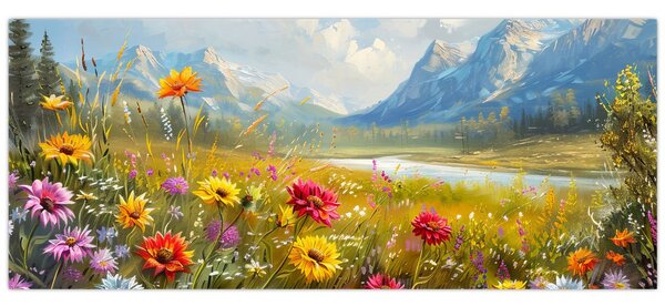 Obraz - Maľovaná krajina (120x50 cm)