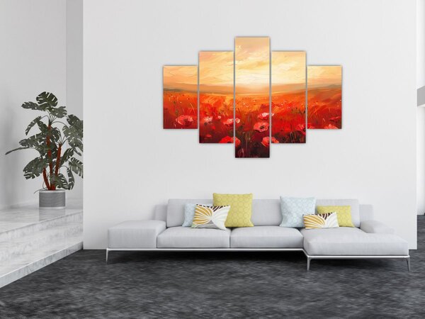 Obraz - Pole vlčích makov (150x105 cm)