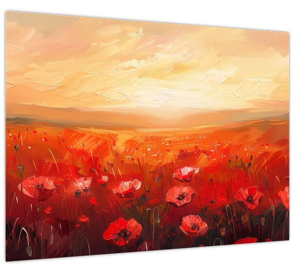 Obraz - Pole vlčích makov (70x50 cm)